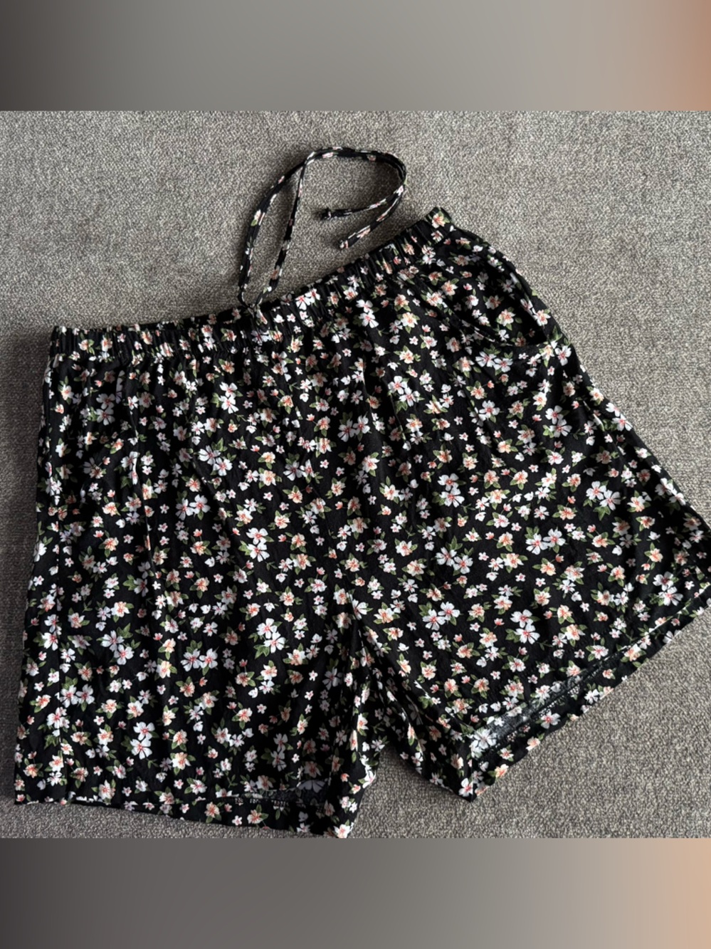 OP Black Floral Shorts